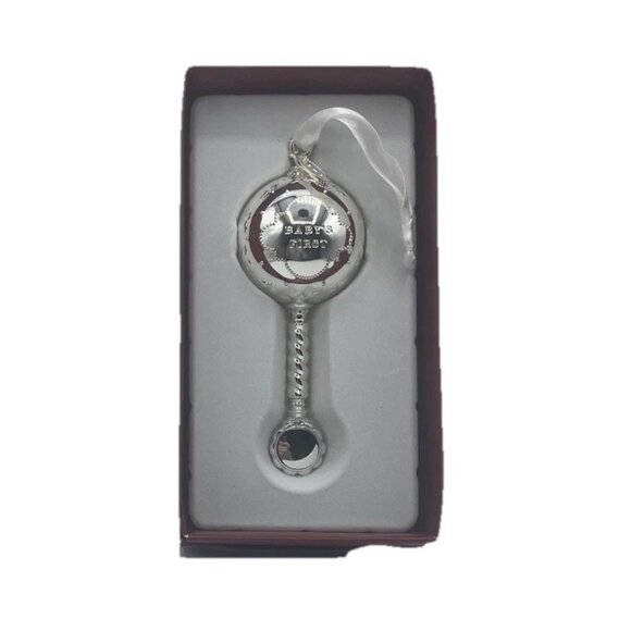 REED & BARTON Ornament Silver Plated 2019 Babys First Christmas Rattle Holiday - Picture 1 of 16